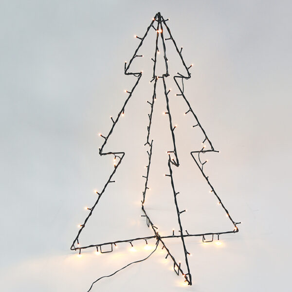 METAL FOLDABLE TREE, 90LED ΛΑΜΠ. ΣΕΙΡΑ WW ΑΝΤΑΠ.(3.5V)ΣΤΑΘ. ΜΑΥΡΟ ΚΑΛ. IP44 75X85CM, 4Μ ΚΑΛ ΤΡΟΦ ACA – X07901446