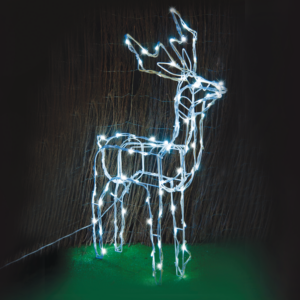 “STANDING REINDEER” 100 LED ΣΧΕΔ. ΛΑΜΠ ΣΕΙΡΑ CW ΑΝΤ.31VDC & 8 ΠΡΟΓ. IP44, 66x31x80cm 5m ΛΕΥΚ ΚΑΛ ACA – X0810024241