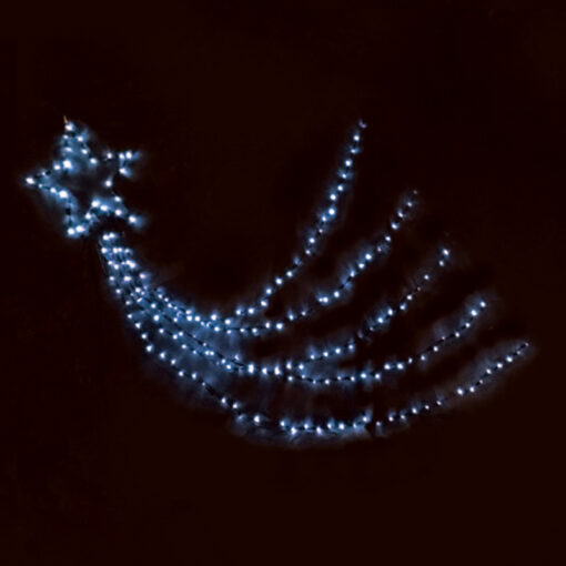 SHOOTING STAR, 5 ROWS, 150 CW LED 8 ΛΕΙΤΟΥΡΓ., ΑΝΤΑΠ. (4.5VDC) IP44 30cm (1m ΟΥΡΑ), 5m. ΚΑΛ. ΤΡ ACA – X081502225