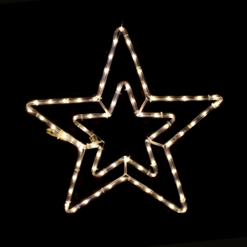 “DOUBLE STARS” 60 LED ΣΧΕΔΙΟ 2.5m ΜΟΝΟΚΑΝΑΛ ΦΩΤΟΣΩΛ ΘΕΡΜΟ ΛΕΥΚΟ IP44 46cm 1.5m ΚΑΛΩΔ ACA – X081811116
