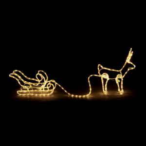 “REINDEER PULL SLEIGH” 192LED ΣΧΕΔΙΟ 8m ΜΟΝΟΚΑΝΑΛ ΦΩΤΟΣΩΛ ΘΕΡΜ ΛΕΥΚΟ IP44 145×23.5x49cm 1.5m ΚΑΛΩ ACA – X081921214