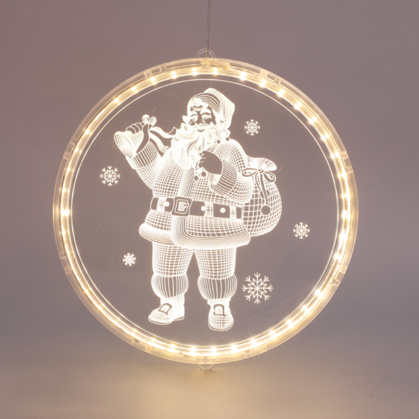 “3D ACRYLIC SANTA”, 24 WW LED ΣΤΑΘ. IP20 21X21.6CM, USB ΚΑΛ. ΤΡΟΦΟΔ. ACA – X08241258