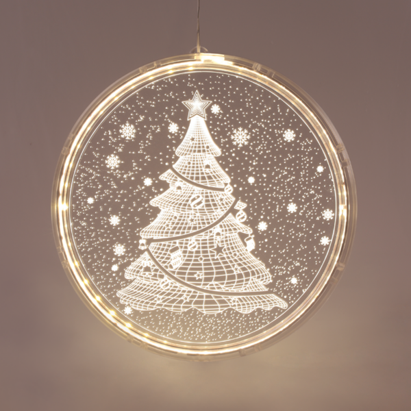 “3D ACRYLIC CHRISTMAS TREE”, 24 WW LED ΣΤΑΘ. IP20  21X21.6CM, USB ΚΑΛ. ΤΡΟΦΟΔ.  ACA – X08241259