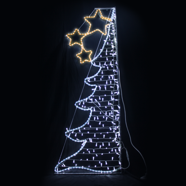 “HALF XMAS TREE”, 252&200LED ΕΠΙΣT ΣΧΕΔ 7mΜΟΝΟΚ. ΦΩΤ+ΛΑΜ ΣΕΙΡ,CW+ΚΙΤΡ ΣΤΑΘ,IP44,750x200CM,1.5m ΤΡ ACA – X082522219
