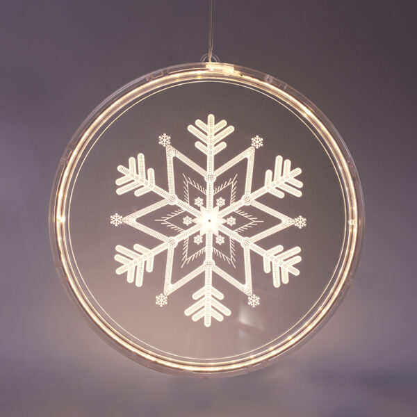 3D ACRYLIC SNOWFLAKE, 36 WW LED ΣΤΑΘ. IP20  21X21.6CM, USB ΚΑΛ. ΤΡΟΦΟΔ. ACA – X083612510