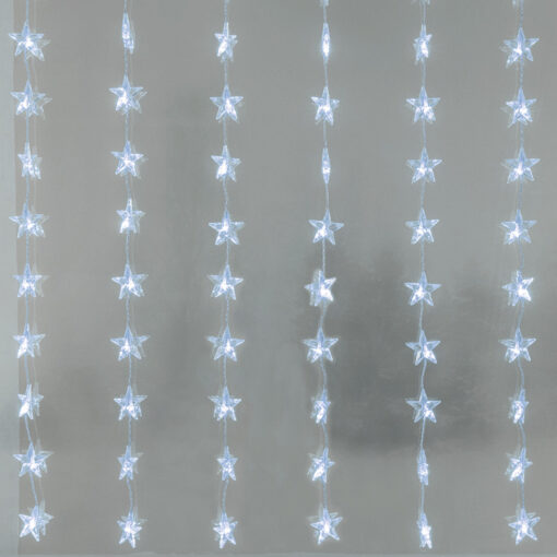 48LED ΛΑΜΠ ΚΟΥΡΤΙΝΑ ΑΣΤΕΡΙΑ 6,5cm ΨΥΧΡΟ ΛΕΥΚΟ ΑΝΤΑΠΤ & 8 ΠΡΟΓΡ IP44 120cm 5M ΠΡΑΣ ΚΑΛΩΔ ACA – X0848222