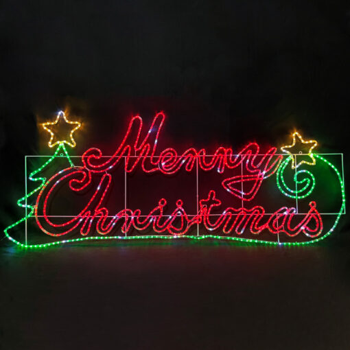 MERRY CHRISTMAS WITH TREE 576 LED 24m ΜΟΝΟΚ. ΦΩΤ ΠΟΛΥΧΡ. FLASH IP65 205*81cm 1,5m ΚΑΛ. ACA – X085763222