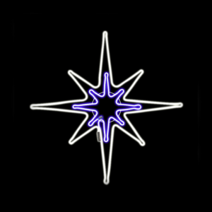 “NORTH STAR” 600 NEON LED 6m DOUBLE SMD ROPE LIGHT, CW+BLUE STEADY,IP44,81Χ81CM,1.5m ΚΑΛ. ΤΡΟΦ. ACA – X086002215