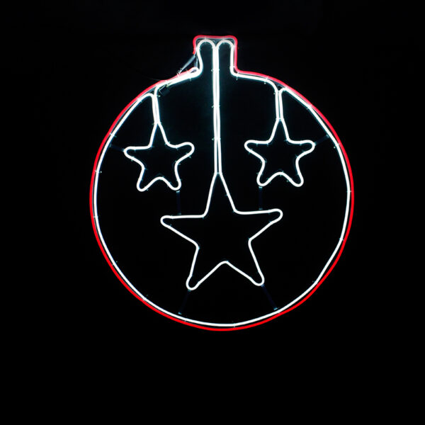 STAR BALL 700 NEON LED 7m NEON DOUBLE SMD ΦΩΤ., ΚΟΚΚΙΝΟ+CW ΣΤΑΘ., IP44, 60X67CM, 1.5m ΚΑΛ. ACA – X0870034113