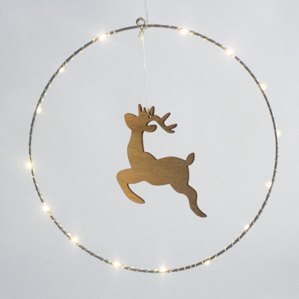 HANGING CIRCLE REINDEER 20 MINI LED WW Λ/ΚΙΑ ΜΠ/ΡΙΕΣ (3AA) IP20 Φ30CM (15Χ13CM), 30CM ΔΙΑΦ. ΚΑΛΩ ACA – X09201103