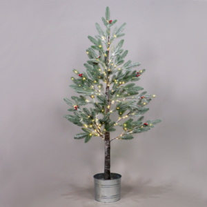SNOW FLOWER TREE WITH RED CHERRY&POT 168WW LED ΛΑΜΠΑΚ ΑΝΤΑΠ(4,5V)IP44 ΥΨ.120CM Ø20CM 3MΚΑΛΩΔ ΤΡΟΦ ACA – X10168144