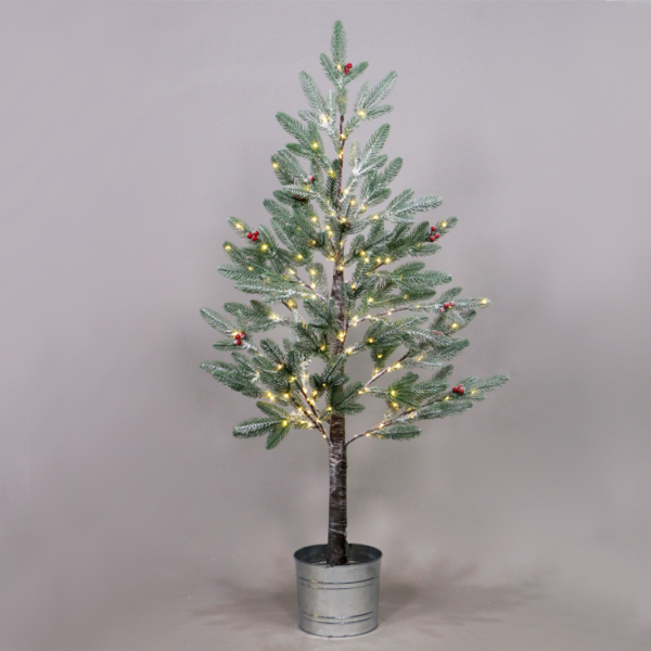 SNOW FLOWER TREE WITH RED CHERRY&POT 168WW LED ΛΑΜΠΑΚ ΑΝΤΑΠ(4,5V)IP44 ΥΨ.120CM Ø20CM 3MΚΑΛΩΔ ΤΡΟΦ ACA – X10168144