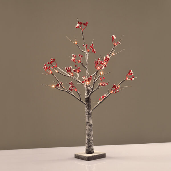 SNOW RED BERRY TREE 24 WW LED ΛΑΜΠΑΚ.ΑΝΤΑΠΤ.(24VDC) IP44 10X10X60CM 3M KΑΦΕ ΚΑΛ. ΤΡΟΦ. ACA – X1024143