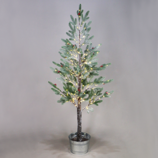 SNOW FLOWER TREE WITH RED CHERRY&POT 288WW LED ΛΑΜΠΑΚ ΑΝΤΑΠ(4,5V)IP44 ΥΨ.160CM Ø20CM 3MΚΑΛΩΔ ΤΡΟΦ ACA – X10288144
