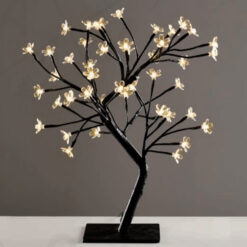 TREE WITH FLOWERS OF SILICONE  36LED ΛΑΜΠΑΚIA ΜΕ ΑΝΤΑΠΤΟΡΑ(24V DC)ΘΕΡΜΟ ΛΕΥΚΟ IP20 45cm 3m ΜΑΥΡΟ  ACA – X1036141