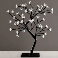 TREE WITH FLOWERS OF SILICONE  36LED ΛΑΜΠΑΚIA ΜΕ ΑΝΤΑΠΤΟΡΑ(24V DC)ΨΥΧΡΟ ΛΕΥΚΟ IP20 45cm 3m ΜΑΥΡΟ  ACA – X1036241