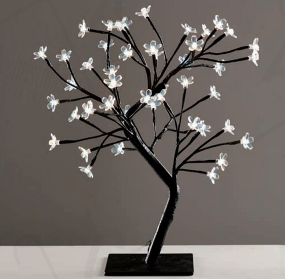 TREE WITH FLOWERS OF SILICONE  36LED ΛΑΜΠΑΚIA ΜΕ ΑΝΤΑΠΤΟΡΑ(24V DC)ΨΥΧΡΟ ΛΕΥΚΟ IP20 45cm 3m ΜΑΥΡΟ  ACA – X1036241