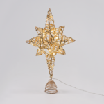 “GOLD & WHITE BEAD STAR ” 20 MINI WW LED ΛΑΜΠ. ΜΠΑΤ. 3ΧΑΑ,IP20 37x5x20cm ACA – X11201129