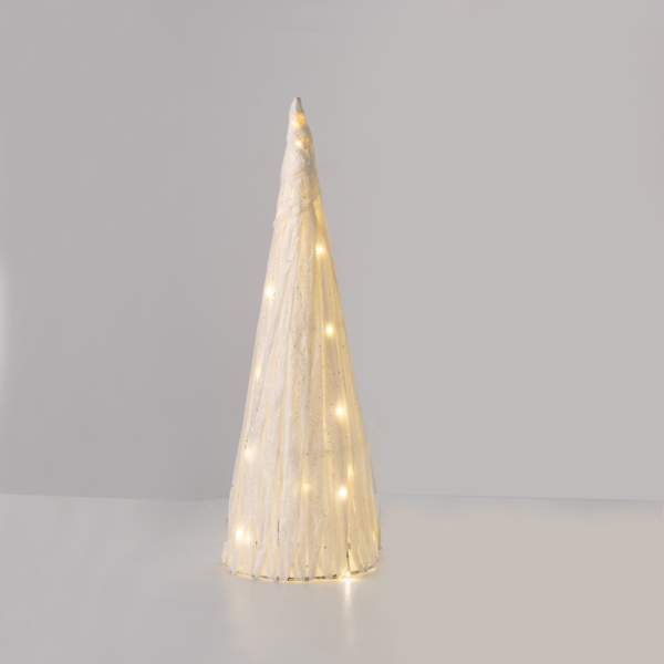 “WHITE PAPER CONE TREE” 20 MINI WW LED ΛΑΜΠ. ΜΠΑΤ. 3ΧΑΑ,IP20 Φ18.5X50cm ACA – X112011321