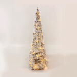 RATTAN CONE TREE WITH SNOW 30 MINI WW LED ΛΑΜΠ. ΜΠΑΤ. 3ΧΑΑ,IP20 Φ18.5Χ50CM ACA – X11301110