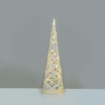 “WHITE & SILVER CONE TREE” 30 MINI WW LED ΛΑΜΠ. ΜΠΑΤ. 3ΧΑΑ,IP20 Φ17X60CM ACA – X11301118