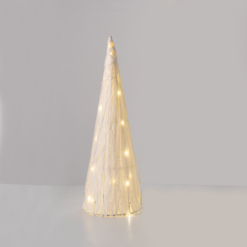 “WHITE PAPER CONE TREE” 30 MINI WW LED ΛΑΜΠ. ΜΠΑΤ. 3ΧΑΑ,IP20 Φ20.5X60cm ACA – X113011322