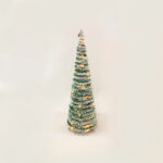 GREEN RATTAN CONE TREE WITH SNOW 40 MINI WW LED ΛΑΜΠ. ΜΠΑΤ. 3ΧΑΑ,IP20 Φ20.5X60CM ACA – X1140119