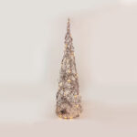 RATTAN CONE TREE WITH SNOW 50 MINI WW LED ΛΑΜΠ. ΜΠΑΤ. 3ΧΑΑ,IP20 Φ27.5X90CM ACA – X11501110