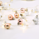 “XMAS ΓΙΡΛΑΝΤΑ ΛΕΥΚΕΣ ΜΠΑΛΕΣ” 20 LED WW ΛΑΜΠΑΚ ΣΕΙΡΑ ΑΣΗΜΙ ΚΑΛ ΧΑΛΚΟΥ, ΜΠΑΤ (2xAA) IP20 190+30cm  ACA – X13201102