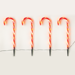 “4 CANDY STAKES” 40 WW LED ΛΑΜΠΑΚΙΑ 8ΠΡΟΓΡΑΜ ΑΝΑΠΤ(4.5V) IP44 M1.5m*Φ2.5cm*Y60cm 0.5m ΠΡΑΣ ΚΑΛ ΤΡ ACA – X13401413