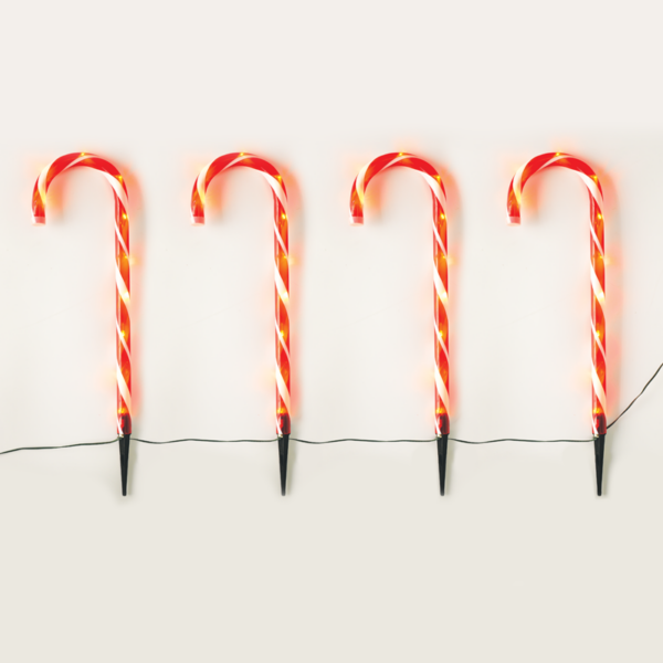 “4 CANDY STAKES” 40 WW LED ΛΑΜΠΑΚΙΑ 8ΠΡΟΓΡΑΜ ΑΝΑΠΤ(4.5V) IP44 M1.5m*Φ2.5cm*Y60cm 0.5m ΠΡΑΣ ΚΑΛ ΤΡ ACA – X13401413