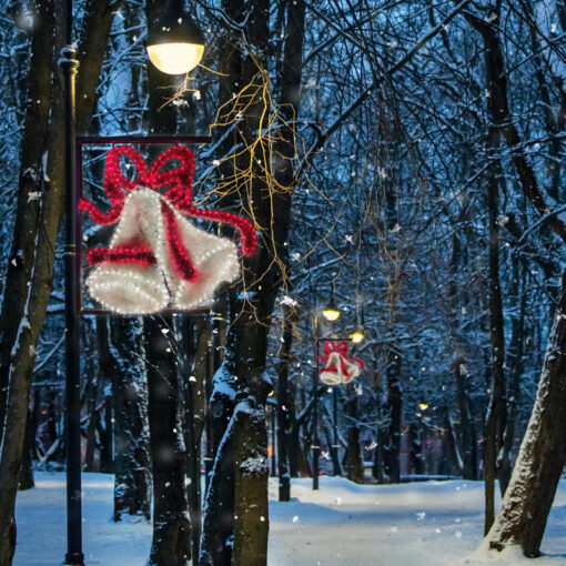 DOUBLE BELLS WITH BOW 468LED ΕΠΙΣΤΗΛ ΣΧΕΔ 13m ΜΟΝΟΚ ΦΩΤΟΣ ΚΟΚΚΙΝ & ΛΕΥΚ ΣΤΑΘ IP65 80×80 cm 1,5m ΚΑΛ ACA – X1746814011