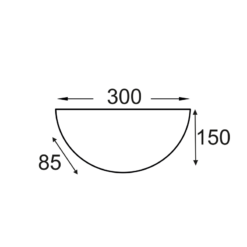ΑΠΛΙΚΑ 30cm ΛΕΥΚΟ ΓΥΑΛΙ ALBATRE ACA – XD01302W