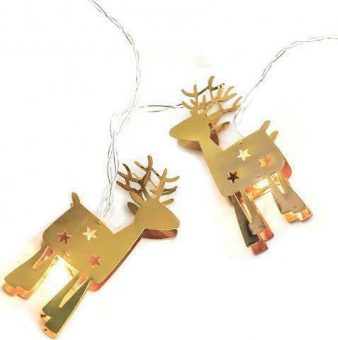 METAL GOLD STRING LIGHTS ΤΑΡΑΝΔΟΣ 10 LED ΛΑΜΠΑΚΙΑ ΣΕΙΡΑ ΜΠΑΤΑΡ(2xΑΑ) ΘΕΡΜΟ ΛΕΥΚΟ IP20 135+30cm ΔΙΑΦΑ ACA – XE10WW2A