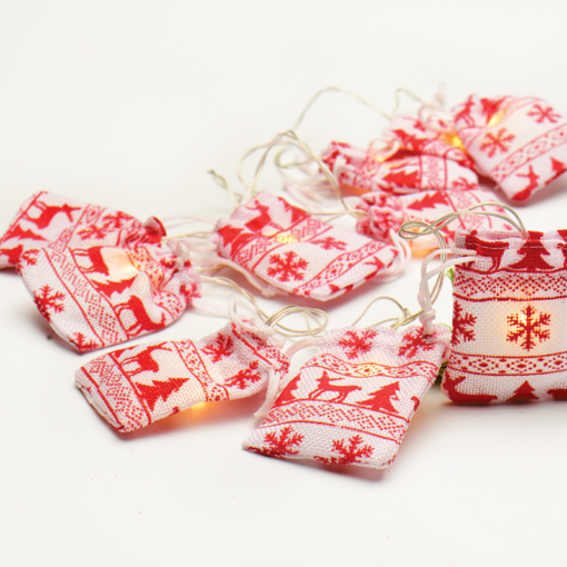 “WOVEN BAG STRING LIGHT” ΑΣΠΡΟ & ΚΟΚΚΙΝΟ ΤΣΟΥΒΑΛΑΚΙ 10 LED ΛΑΜΠΑΚ ΜΠΑΤΑΡ(2xΑΑ) ΘΕΡΜΟ ΛΕΥΚ IP20 ACA – XG10WW2A