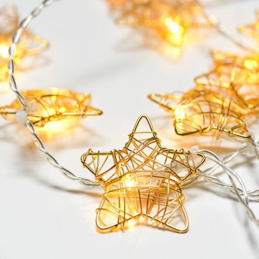 METAL STARS 10 LED ΛΑΜΠΑΚIA ΣΕΙΡΑ ΜΠΑΤΑΡ.(3xAA) & ΧΡΟΝΟΔΙΑΚ (6ΟΝ/18OFF) ΘΕΡΜΟ ΛΕΥΚΟ ΧΡΥΣΟ ΜΕΤΑΛ ACA – XMGSTAR10WW2AT