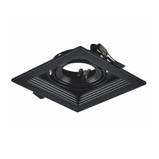Βάση Σπότ Χωνευτή 130×130 Μαύρη 1xGU10 ACA – XMGU1B