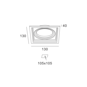Βάση Σπότ Χωνευτή 130×130 Λευκή 1xGU10 ACA – XMGU1W