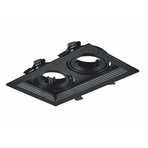 Βάση Σπότ Χωνευτή 130×225 Μαύρη 2xGU10 ACA – XMGU2B