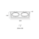 Βάση Σπότ Χωνευτή 130×225 Μαύρη 2xGU10 ACA – XMGU2B