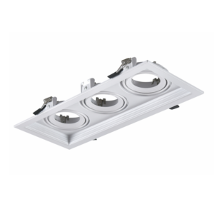 Βάση Σπότ Χωνευτή 130×320 Λευκή 3xGU10 ACA – XMGU3W