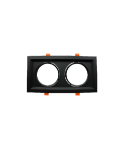 Βάση Σποτ 2xAR111 Τετράγωνη Ρυθμιζόμενη Μαύρη 185×330 ACA – XMQAR2B