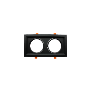 Βάση Σποτ 2xAR111 Τετράγωνη Ρυθμιζόμενη Μαύρη 185×330 ACA – XMQAR2B