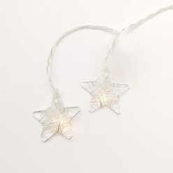 METAL STARS 10LED ΛΑΜΠΑΚIA ΣΕΙΡΑ ΜΠΑΤΑΡ.(3xAA)ΘΕΡΜΟ ΛΕΥΚΟ ΑΣΗΜΙ ΜΕΤΑΛΛΟ IP20 135+30cm ΔΙΑΦΑΝ ΚΑΛΩ ACA – XMSSTAR10WW2A