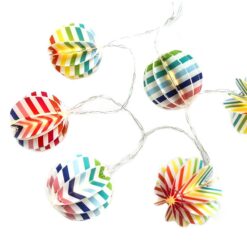 PAPER DECORATIVE STRING LIGHTS” ΠΟΛΥΧΡΩΜΗ ΜΠΑΛΑ 10 LED ΛΑΜΠΑΚIA ΣΕΙΡΑ ΜΠΑΤΑΡ(2xΑΑ) ΘΕΡΜΟ ΛΕΥΚΟ IP20 ACA – XO10WW2A