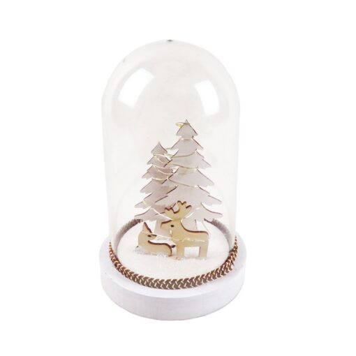 PLASTIC COVER CHRISTMAS MOTIFS ΕΛΑΦΙΑ 8 MINI LED ΛΑΜΠΑΚIA ΜΠΑΤΑΡ(2xAAA) ΘΕΡΜΟ ΛΕΥΚΟ IP20 D12x18cm ACA – XPDEERSWW3A