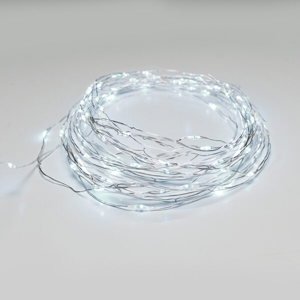 300 LED ΛΑΜΠΑΚΙΑ ΣΕΙΡΑ ΨΥΧΡΟ ΛΕΥΚΟ ΑΣΗΜΙ ΚΑΛΩΔ ΧΑΛΚΟΥ ΑΝΤΑΠΤΟΡ(6VDC) & 8 ΠΡΟΓΡΑΜ IP44 30m+3m 7.2W ACA – X01300212