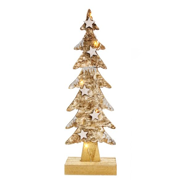 WOODEN XMAS TREE LIGHT” KΑΦΕ ΔΕΝΤΡΟ-ΜΕΓΑΛΟ 5 LED ΛΑΜΠΑΚΙΑ ΜΠΑΤΑΡ(2xAAA) ΘΕΡΜΟ ΛΕΥΚΟ IP20 13x7x40cm ACA – XTREBWW403A