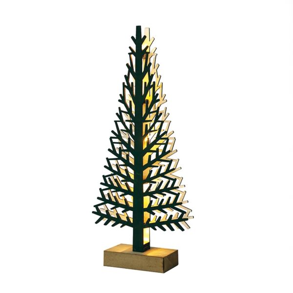 WOODEN XMAS TREE LIGHT” ΠΡΑΣΙΝΟ ΔΕΝΤΡΟ-ΜΙΚΡΟ 5 LED ΛΑΜΠΑΚ ΜΠΑΤΑΡ(2xAAA) ΘΕΡΜΟ ΛΕΥΚΟ IP20 14x5x32cm ACA – XTREGWW323A