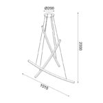 ΚΡΕΜΑΣΤΟ ΦΩΤΙΣΤΙΚΟ LED 60W 3000K 4200LM NAAVA ΜΑΥΡΟ ΑΛΟΥΜΙΝΙΟ IP20 102X15X110CM ACA DECOR – YL1723LEDPBK